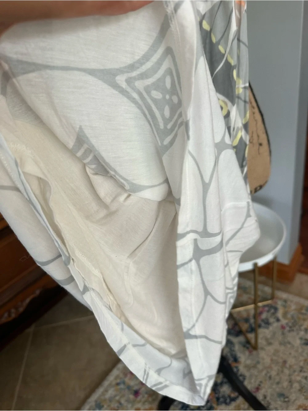 Free People Strapless Gray Dress with Yellow & Peach Accents 🆕